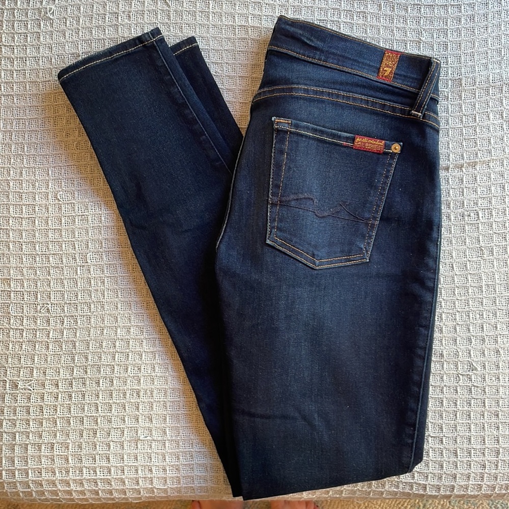 7 For All Mankind Skinny Jeans Size 28 Twilight Blue